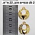 2 יחידות לב כנפיים זהב, 22 ממ.