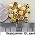 חרוז מרובע חתוך פינות 4 ממ צבע זהב. 15 יחידות