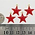 4 תליוני אמייל כוכב גדול, בצבע אדום אש