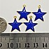 4 תליוני אמייל כוכב גדול, בצבע כחול רויאל