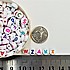 חרוזי דיסק אותיות, צבעוני על לבן, 7 ממ, 100 יחידות