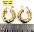 זוג עגילי gold plated צינור מלופף קטן