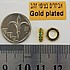 זוג חוצצים בצבע זהב, עם זירקון ירוק. ציפוי goldplated