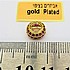 חרוז משובץ זירקונים בורדו ארגמן, ציפוי gold plated