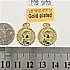 זוג תליונים מפליז , צורת מטבע, ציפוי goldplated