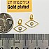 2 יחידות תליון פליז ,עיין אמייל לבן, ציפוי gold plated