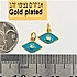 2 יחידות תליון פליז ,עיין אמייל טורקיז, ציפוי gold plated