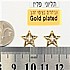 זוג תליונים מפליז , כוכב עם מצפן וזירקונים, ציפוי goldplated