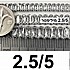 חצי מטר , שטראס זירקונים 2.5 על 5 מילימטר, rudium plated