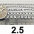 חצי מטר , שטראס זירקונים 2.5 מילימטר, rudium plated