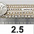 חצי מטר , שטראס זירקונים 2.5 מילימטר, gold plated