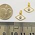 זוג תליוני עיין לבן עם זירקון . מצופה זהב gold plated