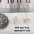 זוג עגילי כסף 925, לוטוס זירקון שקוף