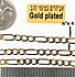 1 מטר, שרשרת גורמט שטוחה , ציפוי goldplated, רוחב 4 מילימטר