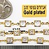 חצי מטר, שרשרת זירקונים מרובעים , בציפוי gold plated